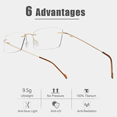 Cyxus Blue Light Blocking Computer Glasses [Better Sleep] Anti Digital Eye Strain Headache Video Eyewear (Blue Browline Frame)