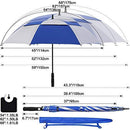 G4Free 54 62 68 inch Extra Large Windproof Golf Umbrella UV Protection Automatic Open Double Canopy Vented Sun Rain Umbrella Oversize Stick Umbrellas