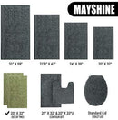 Office Marshal 16x24 Inches Non-Slip Bathroom Rug Shag Shower Mat Machine-Washable Bath Mats with Water Absorbent Soft Microfibers, 2 Pack, Black