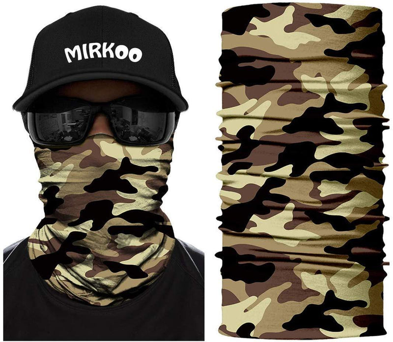 MIRKOO Microfiber Polyester Multifunctional Seamless Multifunctional UV Headwear motorcycle face cover Magic Scarf Neck Gaiter for Motorcycling Hiking Cycling Ski Snowboard face mask(888)