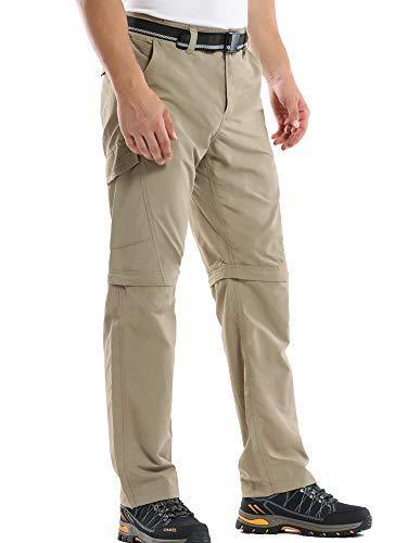 Mens Hiking Pants Adventure Quick Dry Convertible Lightweight Zip Off Fishing Travel Mountain Trousers