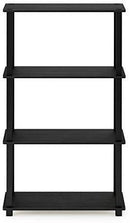 Furinno (99557BK/GY) Turn-N-Tube 4-Tier Multipurpose Shelf Display Rack - Black/Grey