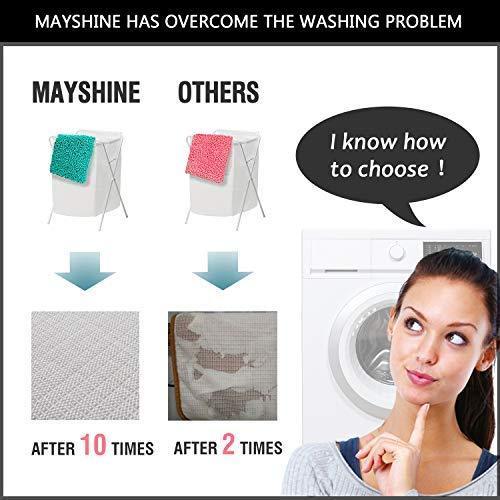 Office Marshal 16x24 Inches Non-Slip Bathroom Rug Shag Shower Mat Machine-Washable Bath Mats with Water Absorbent Soft Microfibers, 2 Pack, Black