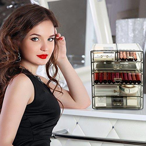 Sorbus Cosmetics Makeup and Jewelry Big Storage Display-Stylish Vanity, Bathroom Case, 4 Large, 2 Small Drawers, Clear