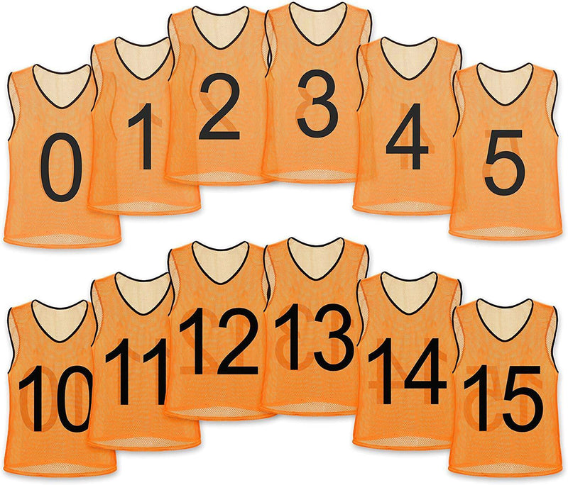 Unlimited Potential Nylon Mesh Scrimmage Team Practice Vests Pinnies Jerseys Bibs for Children Youth Sports Basketball, Soccer, Football, Volleyball (Pack of 12)