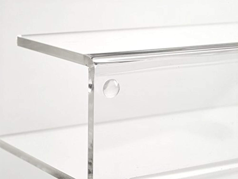 Crystal Clear Acrylic Desktop File Sorter Holder - Lucite Mail, Paper, File Folder Organizer – Eyeshadow, Makeup Palette and Electronics Organizer - Thick Cast Acrylic - Unum - 9" x 6.75" x 6.5"