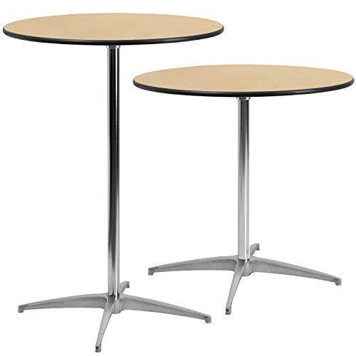 Flash Furniture 30'' Round Wood Cocktail Table with 30'' and 42'' Columns