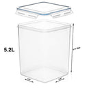 EXTRA LARGE WIDE & DEEP Food Storage Airtight Pantry Containers [Set of 4] 5.2L /176 oz + 4 Measuring Cup + 18 FREE Chalkboard labels and Marker Ideal for Sugar, Flour, Baking Supplies - Clear Plastic