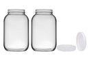 Teikis 2 Pack Wide-Mouth 1 Gallon Glass Jar with 4" Opening Lid Air Tight and Leak Proof - USDA Approved for Fermenting Kombucha, Kefir, Storing and Canning - Dishwasher Safe