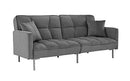 DIVANO ROMA FURNITURE Modern Plush Tufted Velvet Splitback Living Room Futon (Dark Grey)