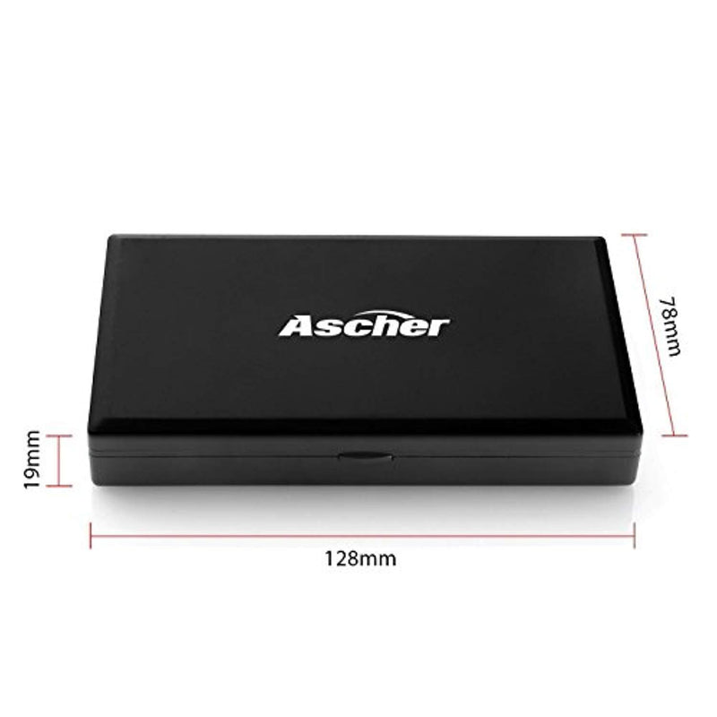 Ascher Elite Digital Pocket Scale 200 x 0.01g, with Back-lit LCD Display, Mini Digital Weighing Scale 200g for Jewelry Coins Reload and Kitchen Scale