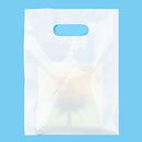 White LDPE Solid Handle Bag | White Merchandise Bag With Die Cut Handles Tear Resistant Strength | Perfect for Trade Shows, Retail, and More | Made by ClearBags Brand | (100 Bags, White)