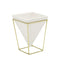 Purzest Modern Indoor Desktop Planter Vase,Ceramic Planter with Metal Stand(White + Gold)