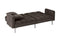 DIVANO ROMA FURNITURE Modern Plush Tufted Velvet Splitback Living Room Futon (Dark Grey)