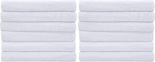 Utopia Towels 12 Pack Kitchen Bar Mop Towels 16 x 19 inches, White Bar Towels and Cleaning Towels