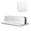 Vertical Laptop Stand [Adjustable Size], OMOTON Desktop Aluminum MacBook Stand with Adjustable Dock Size, Fits All MacBook, Surface, Chromebook and Gaming Laptops (Up to 17.3 inch), Silver