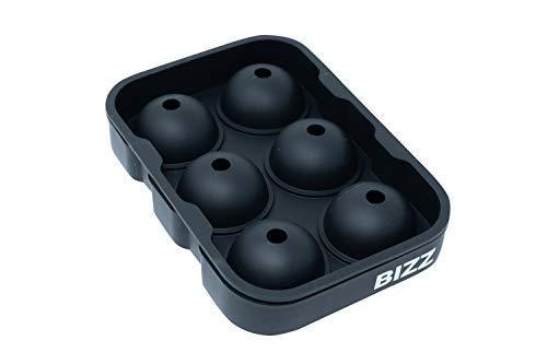 Bizz Silicone Ice Molds (2-Tray Set) Sphere and Cube Combination, Flexible, Reusable, BPA Free, Easy to Freeze, Remove Contents, Whiskey, Bourbon, Cocktail or Drink Use