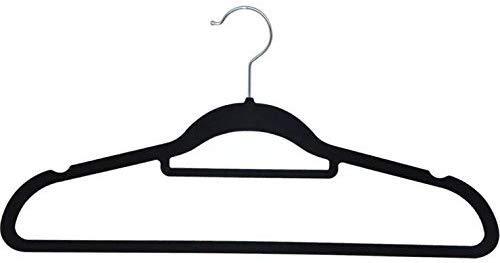 Relentless Group 50-Pack Non-Slip Sturdy Velvet Hangers with Accessory Bar. Ultra-Thin and Space Saving (Grey)