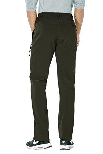 Nonwe Men's Warm Windproof Zipper Pockets Snow Pants Fleece Mountain Hiking Ski Trip