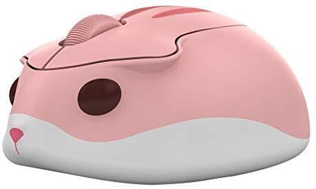 Cathy Clara Cute Hamster Mouse Wireless Mouse 2.4 Ghz 1200 DPI Low Noise Battery Powered Optical Mice for Windows Computer PC Laptop Gift for Girls Kids