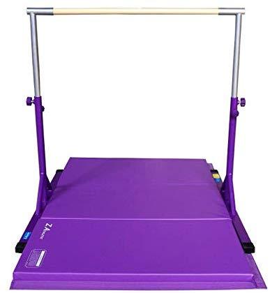 Z Athletic Adjustable Kip Bar and Gym Mat for Children's In Home Gymnastics Multiple Sizes and Colors