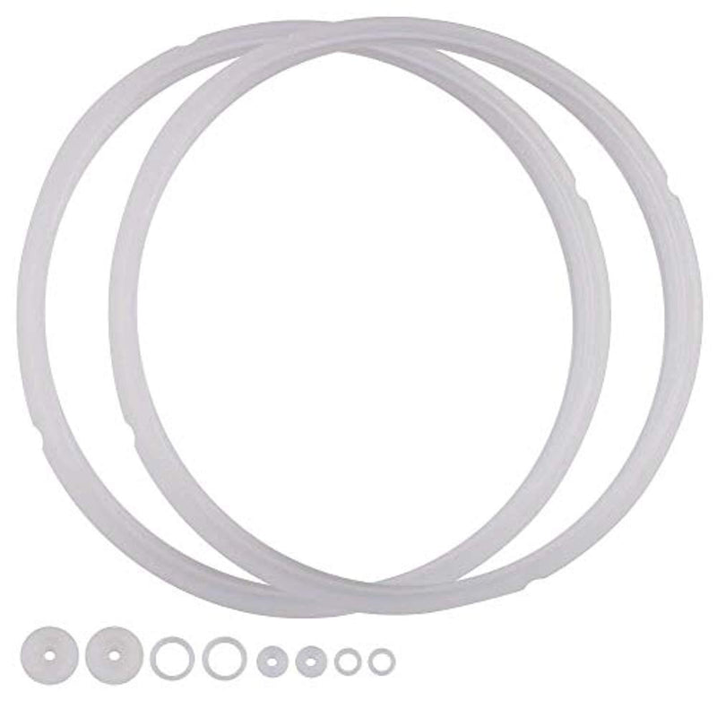 Power Pressure Cooker Sealing Ring Clear Color Multi-Cooker Rubber Gaskets for Many 5 Liter 6 Liter 5 Quart and 6 Quart Models, Set of 2