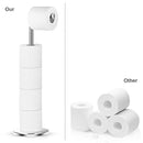 Naturous 430 Stainless Steel Toilet Paper Holder, Free Standing Lavatory Pedestal Toilet Paper Stand with Reserve