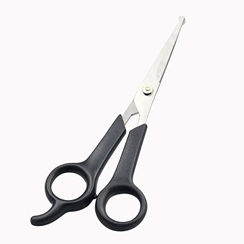 Elfirly Professional Pet Grooming Scissor with Round Tip Stainless Steel Dog Eye Cutter for Dogs and Cats, Professional Grooming Tool, Size 6.70" x 2.6" x 0.43"