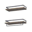 SODUKU Floating Shelves Wall Mounted Storage Shelves for Kitchen, Bathroom,Set of 2 Brown