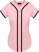 Hat and Beyond Womens Baseball Button Down Tee Short Sleeve Softball Jersey Active Shirts Made in USA