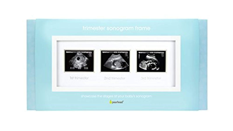 Pearhead Triple Sonogram Pregnancy Keepsake Frame, White