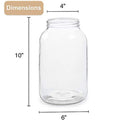 2 Pack - 1 Gallon Glass Jar w/Plastic Airtight Lid, Muslin Cloth, Rubber Band - Made in USA, Wide Mouth - BPA Free - Kombucha, Kimchi, Kefir, Canning, Sun Tea, Fermentation, Food Storage