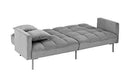 DIVANO ROMA FURNITURE Modern Plush Tufted Velvet Splitback Living Room Futon (Dark Grey)