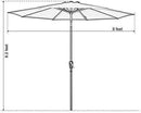 Tourke 9 Ft Patio Umbrella Outdoor Table Umbrella Crank, 8 Rids, Push Button Tilt,for Garden, Deck, Backyard, Swimming Pool and More (Sky Blue)