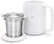 KitchenTour Porcelain Tea Mug with Infuser and Lid - Large Capacity Mug with Infuser Basket - 20oz, White