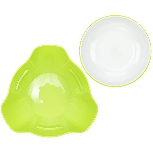 HIRALIY Double Dish Pedestal Serving Snack Dish For Peanuts Pistachios Cherries Edamame Fruits Candy Snacks, Green