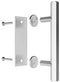 SMARTSTANDARD 8FT Top Mount Heavy Duty Sliding Barn Door Hardware Kit, Single Rail, Stainless Steel, Smoothly and Quietly, Simple and Easy to Install, Fit 42"-48" Wide DoorPanel (T Shape Hanger)