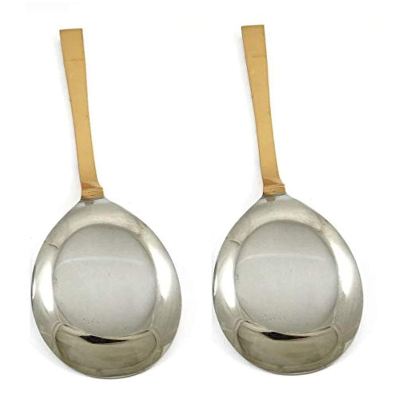Indian Accent Pure Copper and Stainless Steel Serving Spoon 8" (Set of 2)