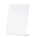 TWING Table Sign Display Holder - Slant Ad Photo Frame Brochure Holder - Clear Acrylic 5x7 inches Pack of 6