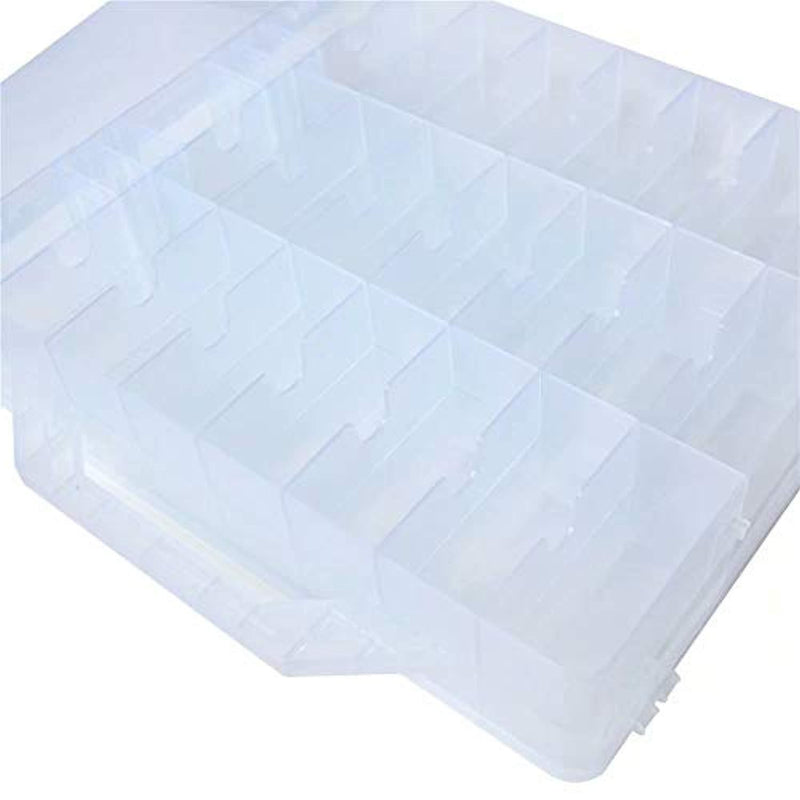 Portable Clear Nail Polish Organizer Holder for 48 Bottles Adjustable Spaces Divider with 2 Foam Toe Separators