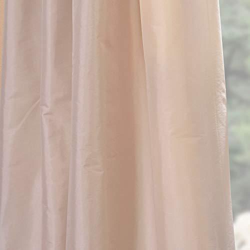 Half Price Drapes PTCH-112-108-RU Ruched Faux Silk Taffeta Curtain, Platinum