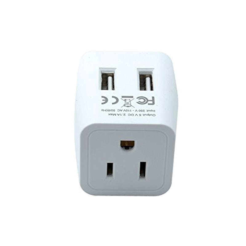 Ceptics CTU-16 USA to Australia, New Zealand, China Travel Adapter Plug with Dual USB - Type I - Dual Inputs - Ultra Compact