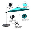 COBANA Offset Rectangular Cantilever Aluminum Patio Umbrella 10 Feet with Cross Base and 360 Degree Rotation, Blue