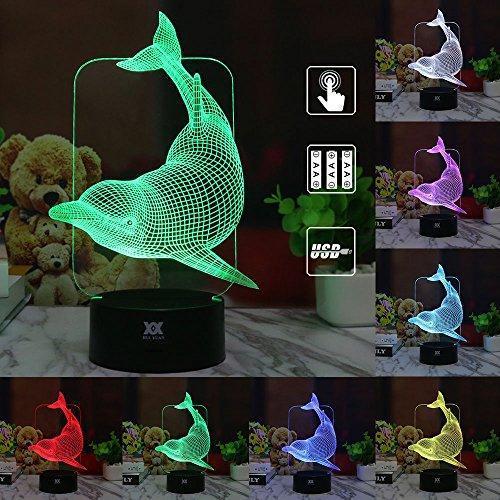 3D Illusion Animal Giraffe Remote Control LED Desk Table Night Light Lamp 7 Color Touch Lamp Kiddie Kids Children Family Holiday Gift Home Office Childrenroom Theme Decoration by HUI YUAN