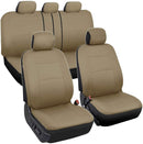 BDK OS-309-BG Polypro Black/Car Seat Cover, Easy Wrap Two-Tone Accent for Auto, Split Bench, Tan Beige