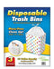 Clean Cubes 13 Gallon Disposable Trash Cans & Recycling Bins, 3 Pack (White)