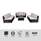 DIMAR garden 3-Piece Outdoor Rattan Patio Furniture Sectional Sofa Wicker Furniture Conversation Set Lawn Garden Pool Courtyard Table Backyard Chair Weather Outdoor Patio Sofa(Black)