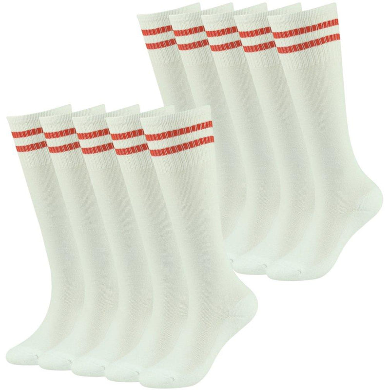 Youth Soccer Socks Fasoar Teens Knee High Football Socks Long Striped Rugby Tube Socks 2/6/10 Pairs