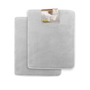Clara Clark 2-Pack Bath Mat Set – Large and Small Bathroom Rug Set, Absorbent Memory Foam Bath Rugs, Non-Slip, Thick, Cozy Velvet Microfiber Bathrug, Plush Shower, Toilet Floor Bathmats Carpet, Black
