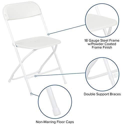 Flash Furniture 10 Pk. HERCULES Series 650 lb. Capacity Premium White Plastic Folding Chair